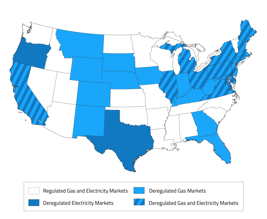 Deregulated Energy States Electricity & Natural Gas (March 2024)